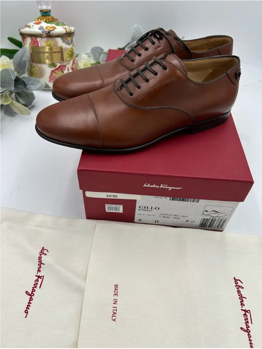 Men’s Salvatore Ferragamo GILLO lace up Loxford size 8D made in Italy
